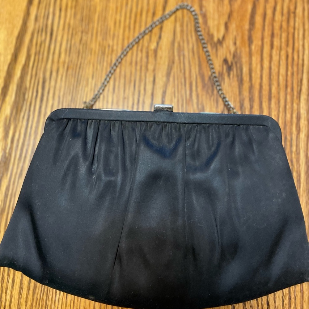Vintage Ande Women’s Black Satin Party Clutch Bag